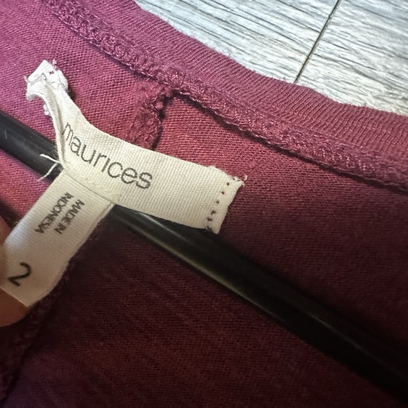 Maurices Womens Plus Sized Tank Top Size 2 Maroon Sleeveless Cotton‎ Rayon - Picture 3 of 4